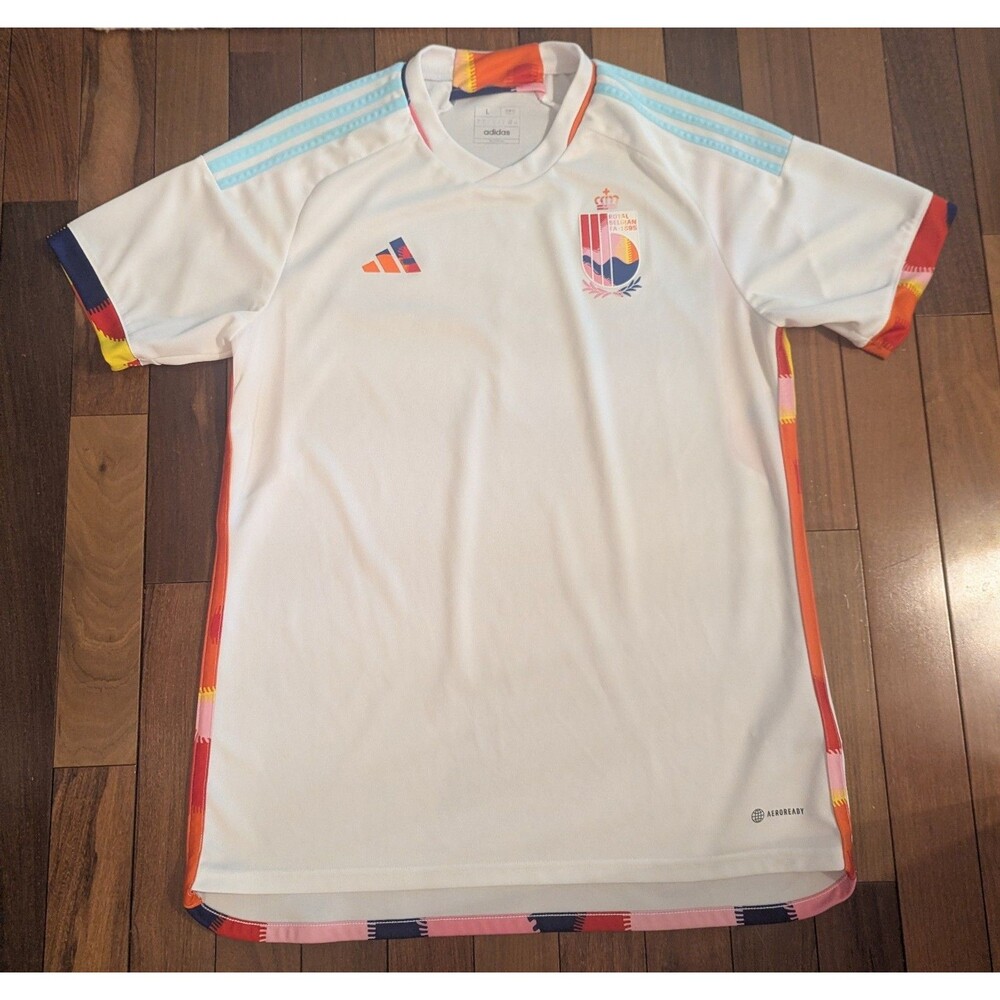 Adidas Belgium 2022 World Cup Away Jersey Tomorrowland Mens LG HK5034
